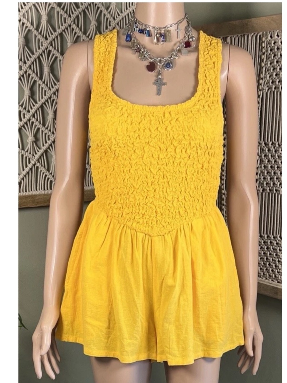 NWOT Free People Juliette Romper XS Cantaloupe Orange/Yellow - Picture 4 of 16